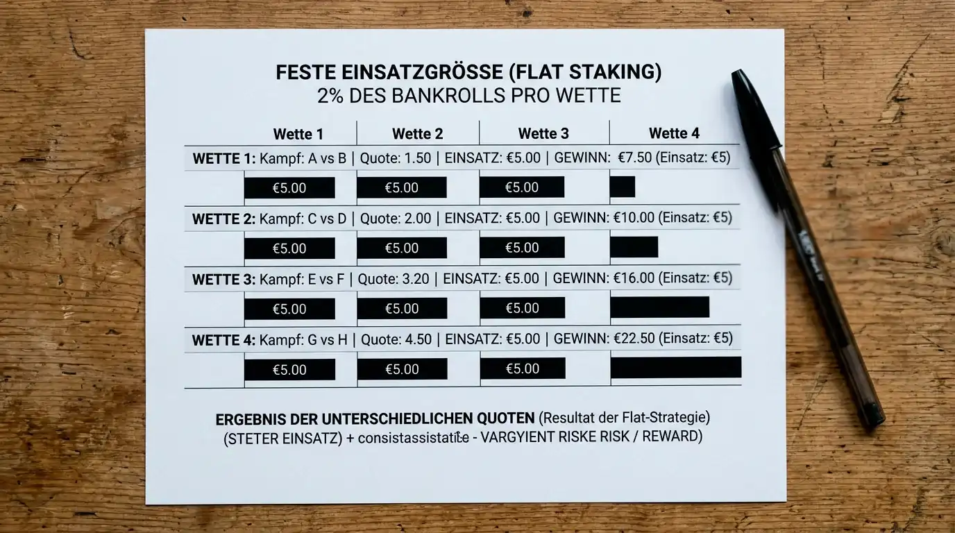Flat Staking Methode Bankroll Management Boxen Wetten 1 bis 3 Prozent Einsatz pro Wette