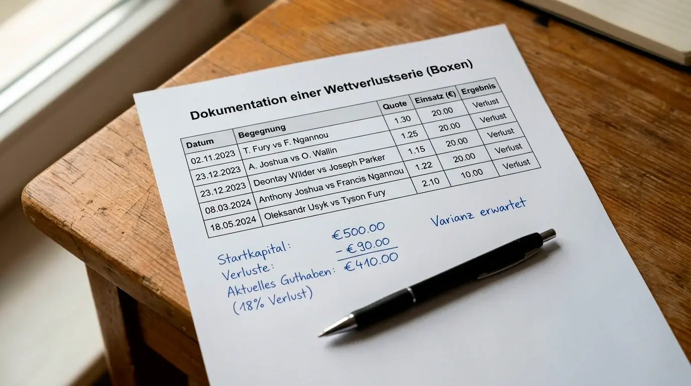 Varianz beim Boxen Wetten Verlustphasen verstehen Kapitalerhalt Flat Staking Schutz