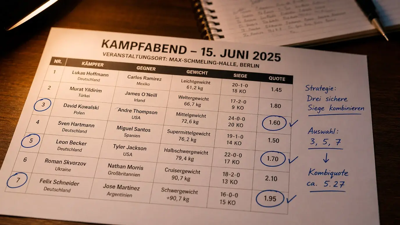 Kombi-Strategie beim Boxen – Auswahl geeigneter Kämpfe für Akkumulatoren auf Basis von Quotenanalyse