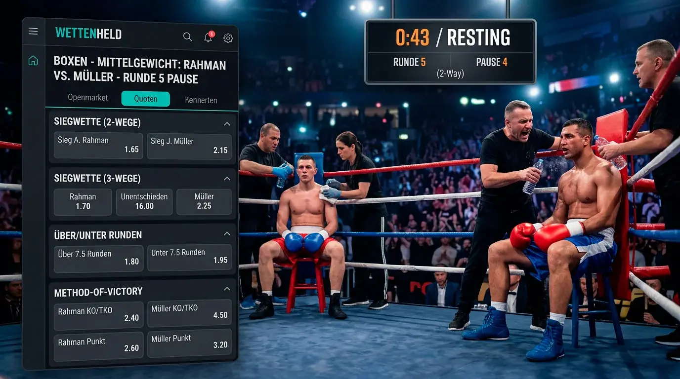 Wettmärkte in der Pause zwischen den Runden beim Boxen – welche In-Play-Märkte im kurzen Zeitfenster verfügbar bleiben
