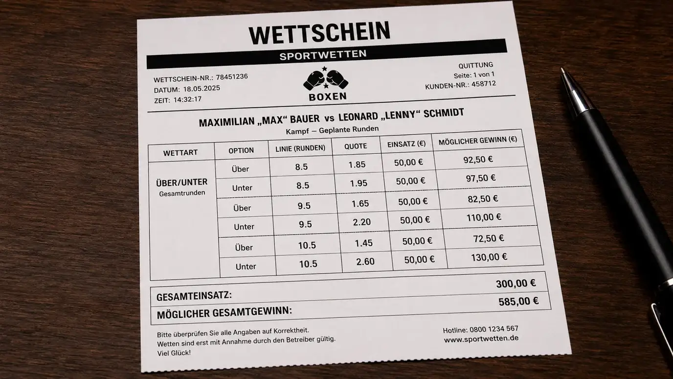 Über Unter Wetten Grundprinzip Boxen Rundenlinien Abrechnung Sportwetter