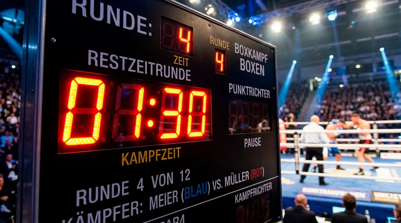 Halbe Runde Boxen Wettabrechnung Timing 1 Minute 30 Sekunden Marke erklärt