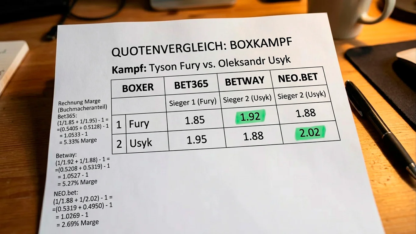 Quotenvergleich und Markttiefe beim Boxwetten – Buchmacher-Marginenanalyse für deutsche Sportwetter