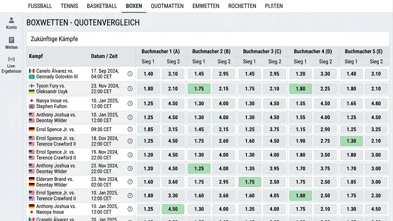 Führende GGL-lizenzierte Buchmacher für Boxkämpfe – Angebotsvergleich Bet365, Betway, Bwin und NEO.bet