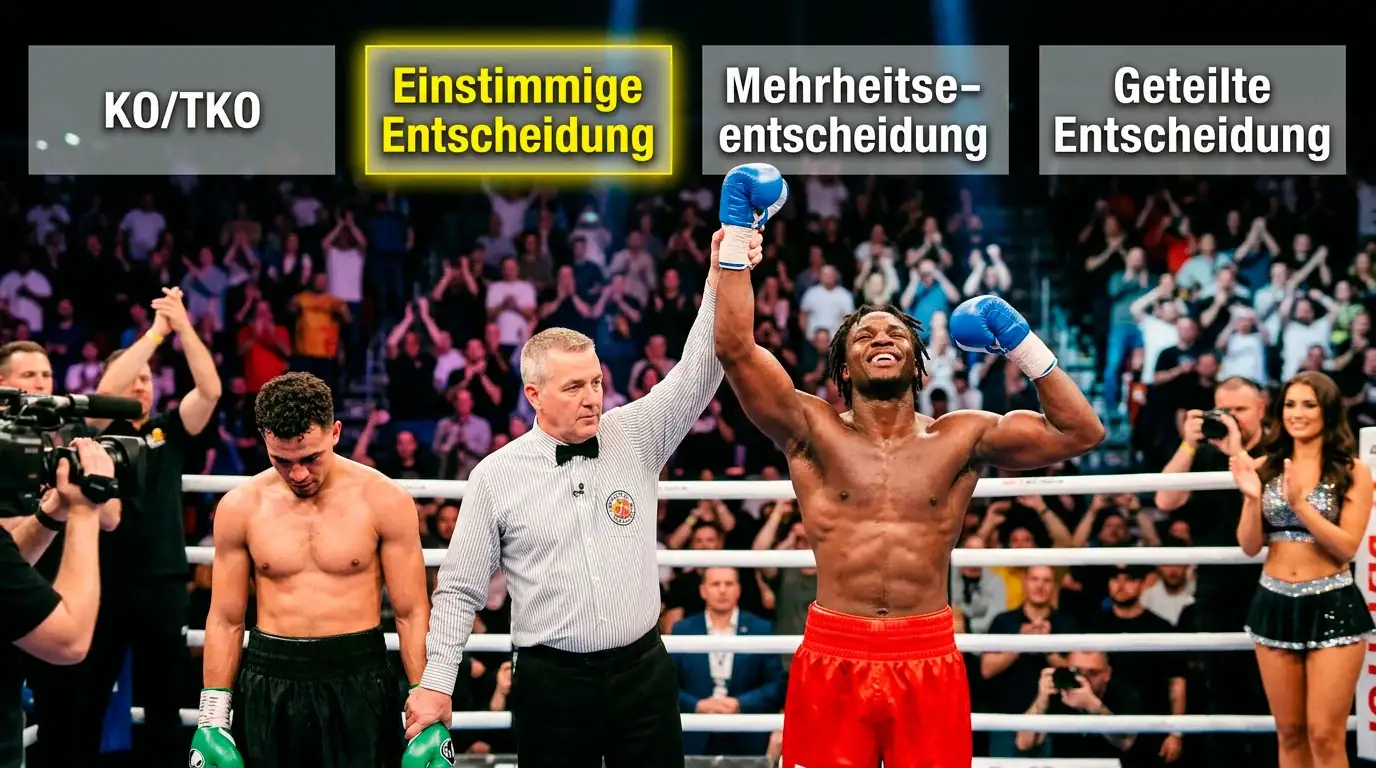 Method-of-Victory-Wette beim Boxen – Klassifikation von KO, TKO, UD, MD und SD