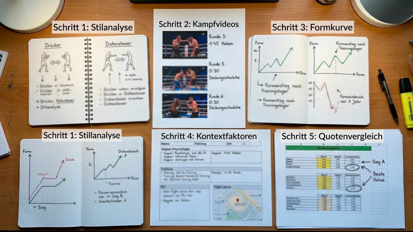 Fünf Analyseschritte für Boxwetten in der Praxis: Stil, Form, Kontext und Quotenvergleich
