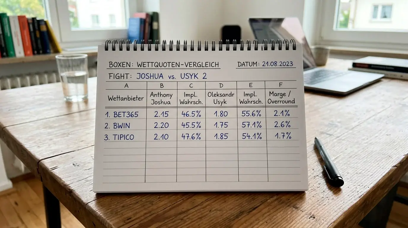 Methodik für den systematischen Boxwetten-Quotenvergleich über mehrere lizenzierte Buchmacher