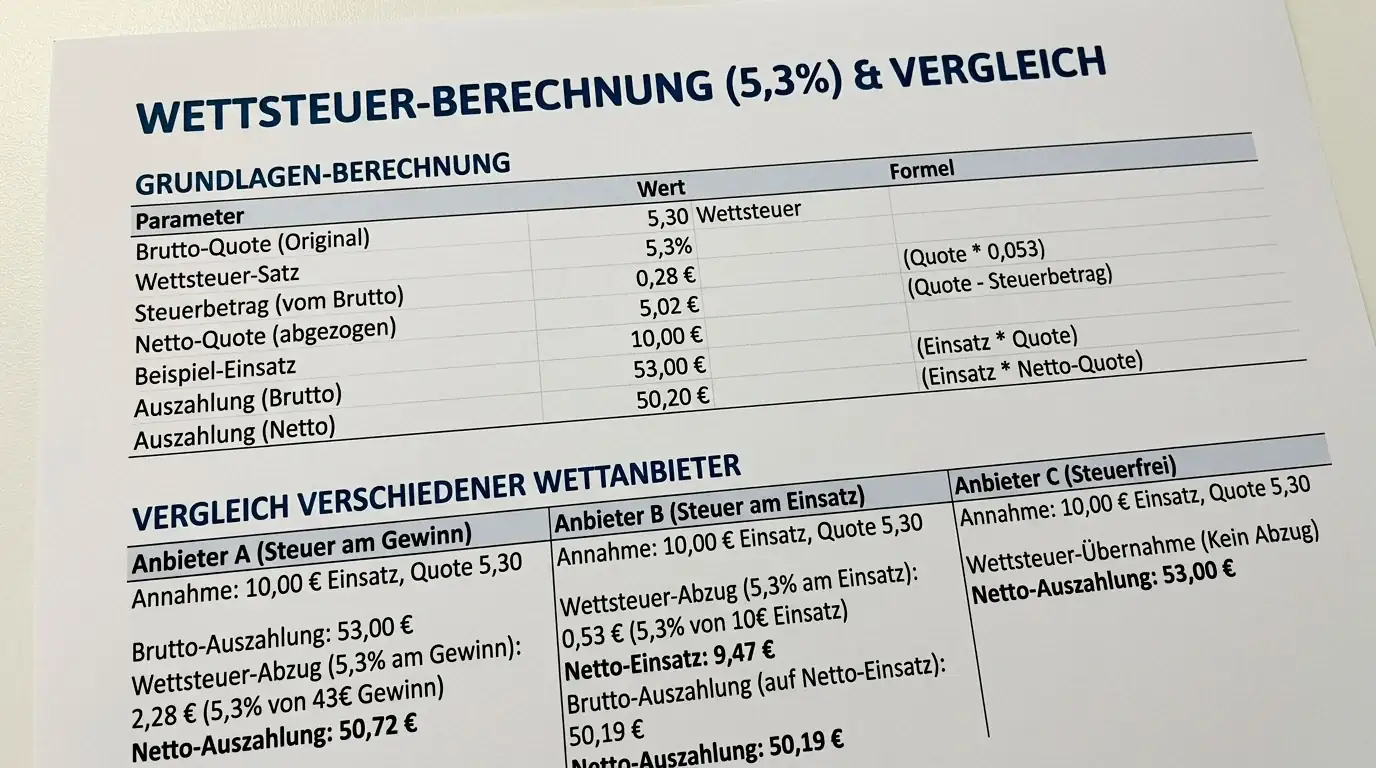 Wettsteuer 5,3 Prozent und ihr Einfluss auf den effektiven Boxwetten-Quotenvergleich in Deutschland