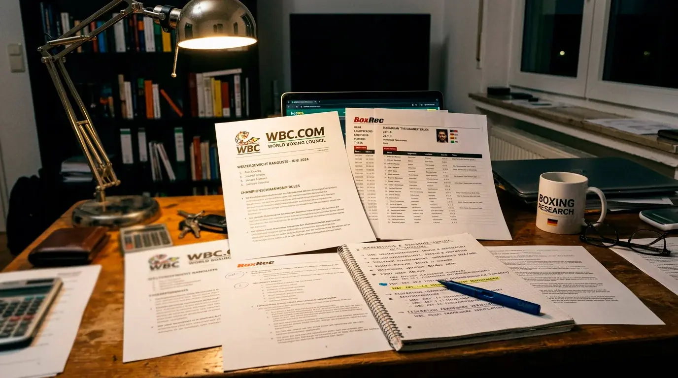 Recherche-Tipps zum Verbandsrahmen vor einer Boxkampf-Wette auf WBC, WBA, IBF oder WBO