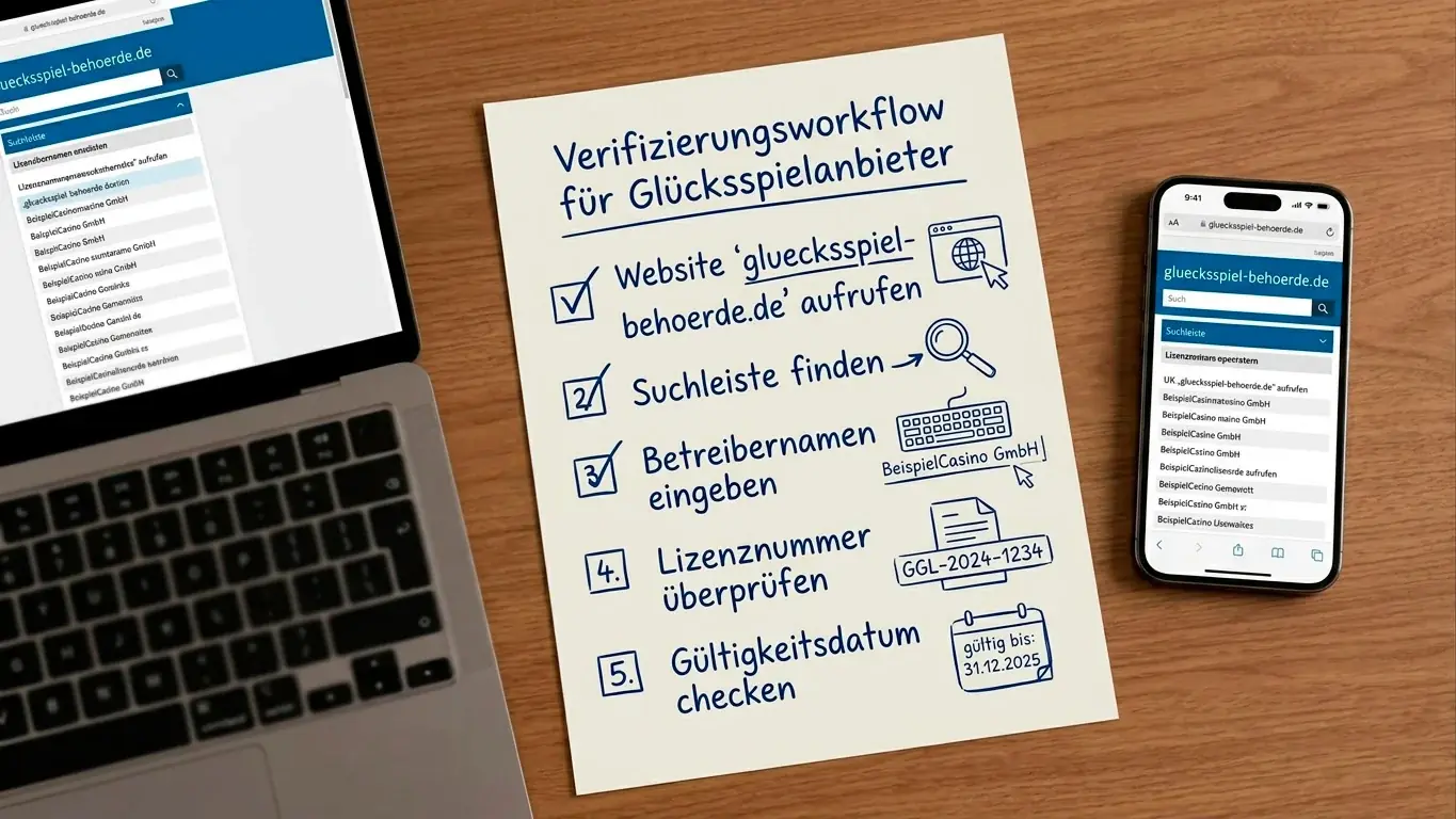 Schritt-für-Schritt-Anleitung zur Prüfung des GGL-Lizenzstatus eines Boxwetten-Anbieters
