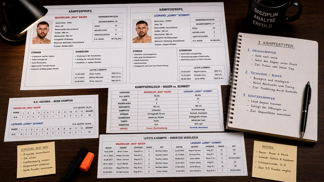 Drei Kämpferprofile Method of Victory Wette Boxen KO-Spezialist Punktkampf Aufsteiger