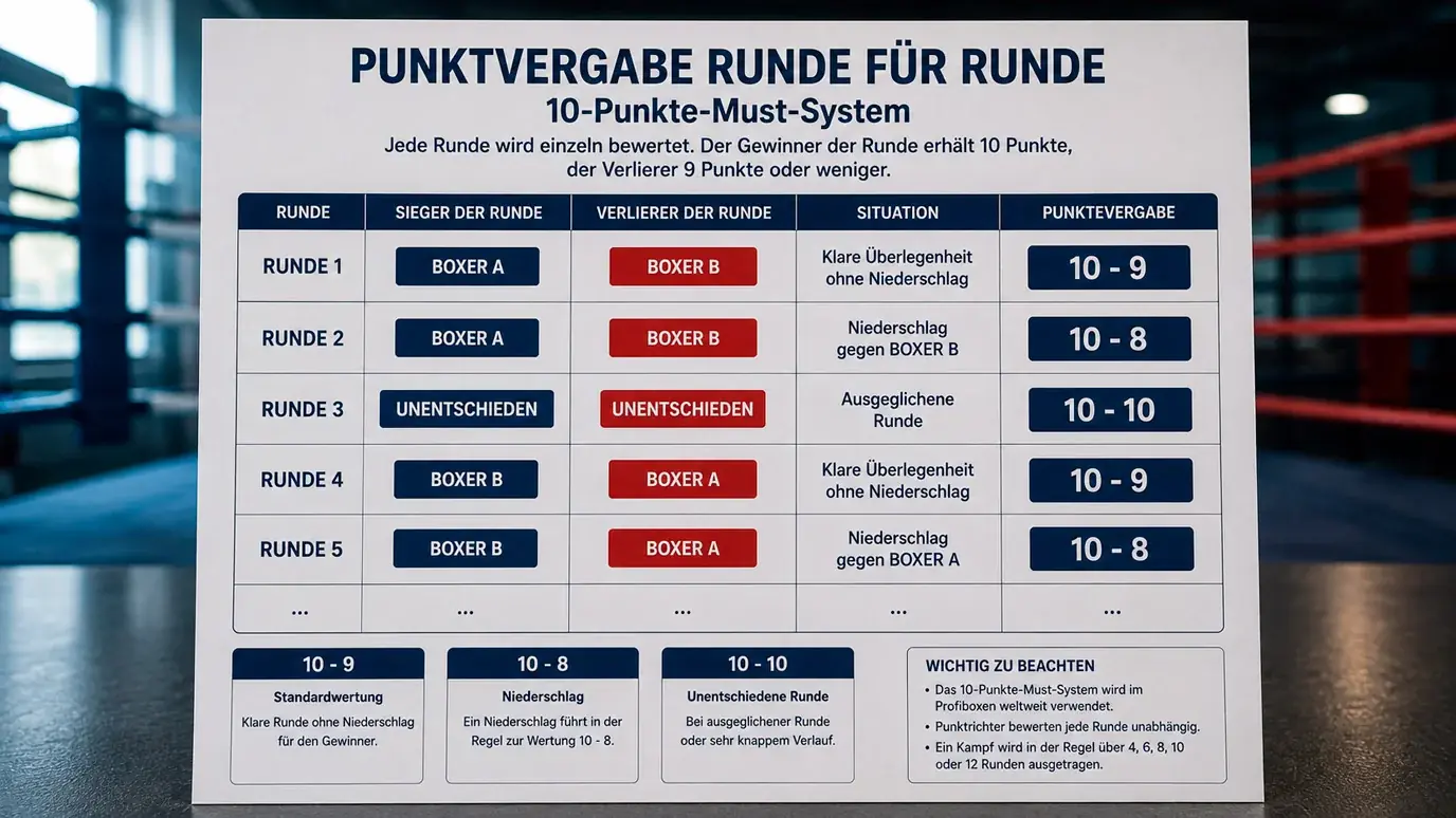 10-Punkte-Must-System Profiboxen Rundenverteilung und Scorekarten Erklärung