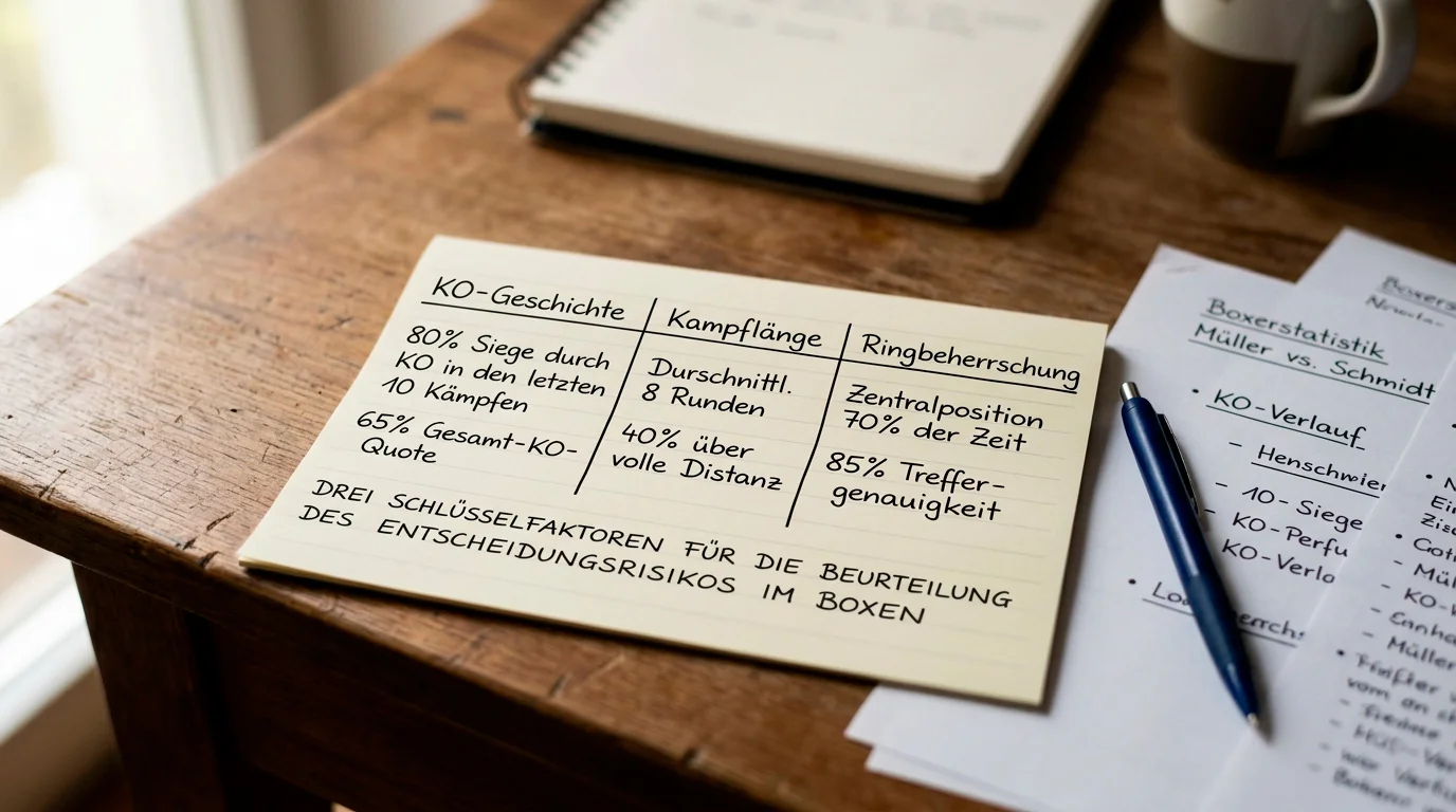 Entscheidungsrisiko Profiboxen analysieren KO-Rate Stilkombination Gewichtsklasse Wettfaktor