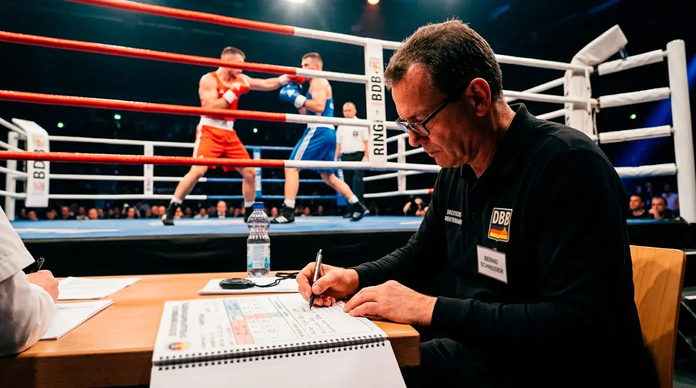 Kampfrichter bewertet Profiboxkampf Scorecard Kriterien Ringbeherrschung Treffer