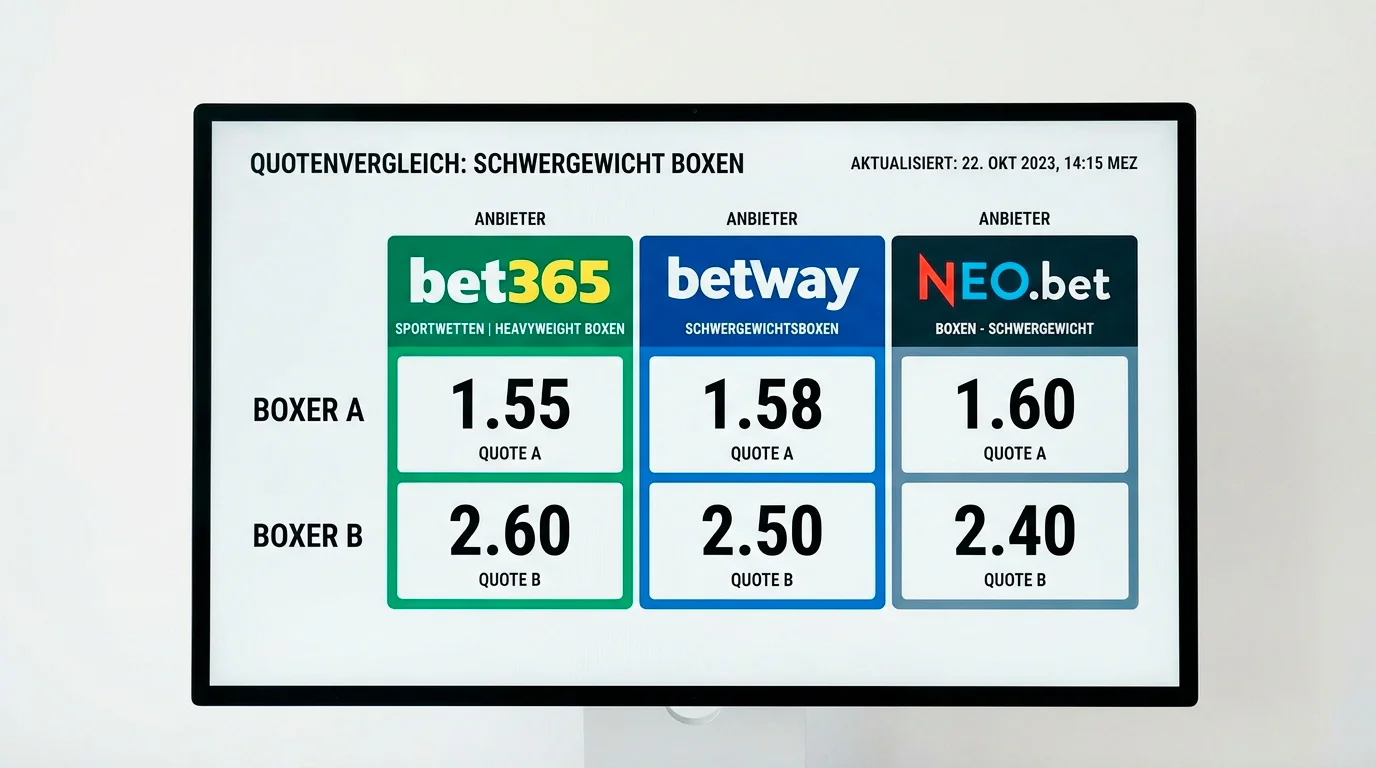Buchmacher Markttiefe Schwergewicht Boxkampf Bet365 Betway Angebotsstärke Vergleich