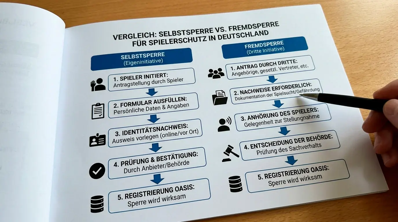 Unterschied zwischen Selbstsperre und Fremdsperre beim Sportwetten in Deutschland