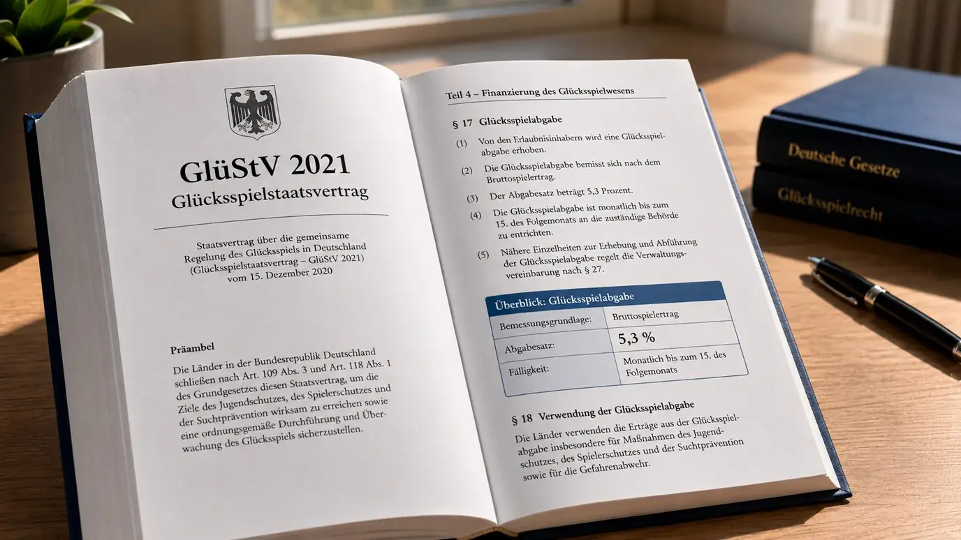 Gesetzlicher Rahmen der Wettsteuer 5,3 Prozent für Sportwetten in Deutschland seit GlüStV 2021