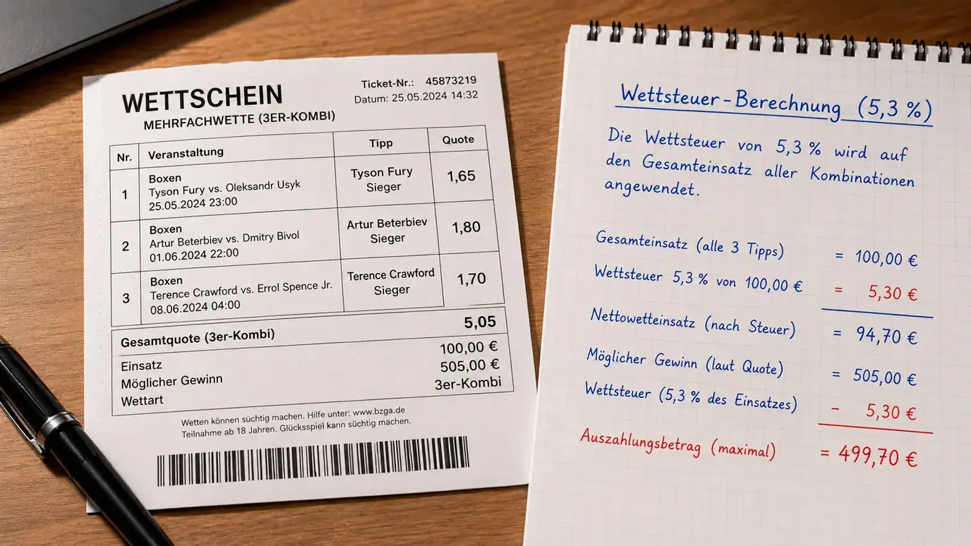 Wettsteuer Auswirkung auf Kombi-Wetten beim Boxen – Steuerabzug und Nettopotenzial bei Akkumulatoren